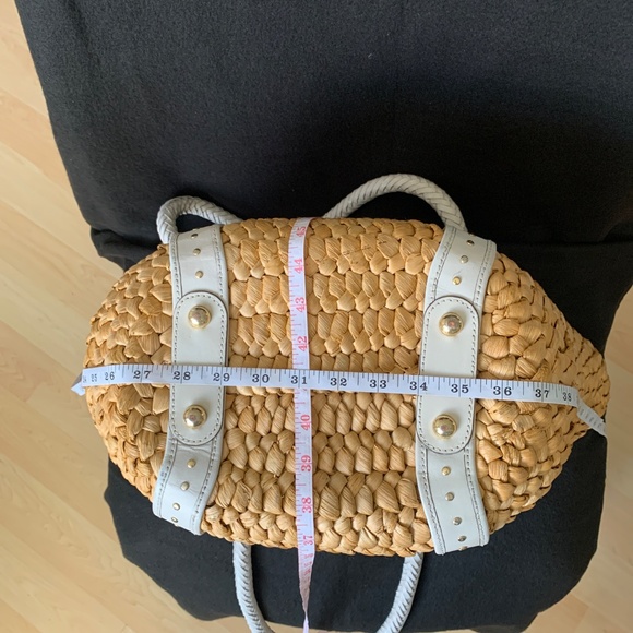 Michael Kors Santorini XL Corn Husk Basket Purse Clean Chic, Sustainable Luxury - Picture 11 of 14